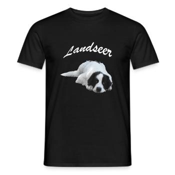 Mein Freund.Hund-Landseer.Geschenkidee - Männer T-Shirt - Schwarz - Vorne - AI Model Male 178 light (178cm)