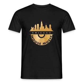 chicago house music - Men's T-Shirt - black - Front - AI Model Male 178 light (178cm)