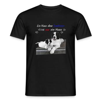 Hund-Landseer-Geschenkidee - Männer T-Shirt - Schwarz - Vorne - AI Model Male 178 light (178cm)