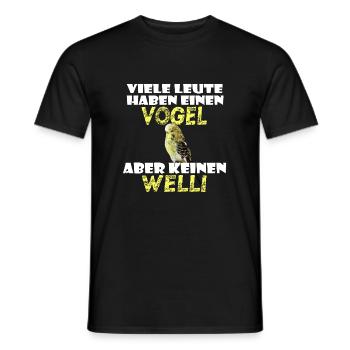 Viele Leute haben Vogel, aber keinen Welli - Männer T-Shirt - Schwarz - Vorne - AI Model Male 178 light (178cm)