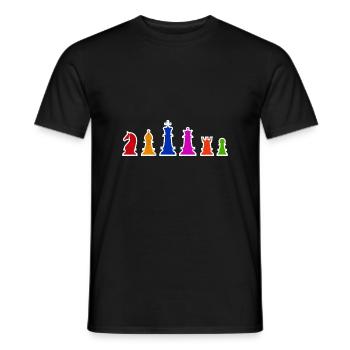 Pièces d'échecs Idée cadeau de joueurs d'échecs colorés - T-shirt homme - noir - Devant - AI Model Male 178 light (178cm)