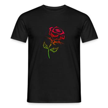 Tribal tattoo rose lover gift idea - Men's T-Shirt - black - Front - AI Model Male 178 light (178cm)