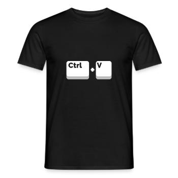 Couples Ctrl + V twins father and son gift - Men's T-Shirt - black - Front - AI Model Male 178 light (178cm)