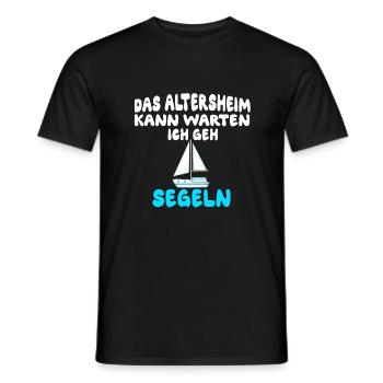 Das Altersheim kann warten, ich geh segeln - Männer T-Shirt - Schwarz - Vorne - AI Model Male 178 light (178cm)