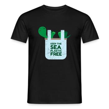 Keep the Sea Plastic Free gift idea - Men's T-Shirt - black - Front - AI Model Male 178 light (178cm)