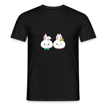 Rabbit Mrs. Hare and Mr. Hare gift idea - Men's T-Shirt - black - Front - AI Model Male 178 light (178cm)