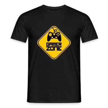 gamer zone geek manette game joystick Humor - Männer T-Shirt - Schwarz - Vorne - AI Model Male 178 light (178cm)