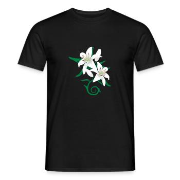 Lily flower tattoo gift idea - Men's T-Shirt - black - Front - AI Model Male 178 light (178cm)