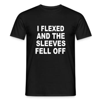 I flexed and the sleeves fell off - Men's T-Shirt - black - Front - AI Model Male 178 light (178cm)