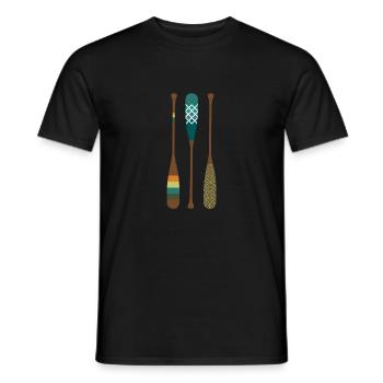 Trois pagaies idée cadeau fan de canoë coloré - T-shirt homme - noir - Devant - AI Model Male 178 light (178cm)