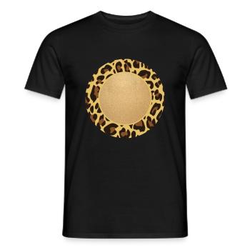 Leopard Muster Leopardenmuster Kreis Rahmen Name - Männer T-Shirt - Schwarz - Vorne - AI Model Male 178 light (178cm)