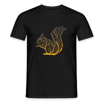Squirrel from a tree - Men's T-Shirt - black - Front - AI Model Male 178 light (178cm)