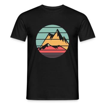 Retro Berge - Männer T-Shirt - Schwarz - Vorne - AI Model Male 178 light (178cm)