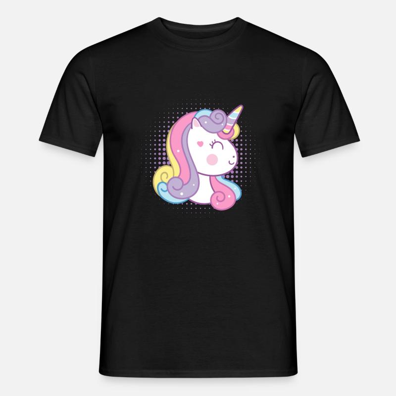 Süßes Einhorn - Männer T-Shirt - Schwarz