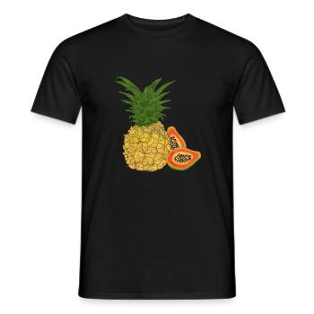 Pineapple, papaya, exotic fruits - Men's T-Shirt - black - Front - AI Model Male 178 light (178cm)
