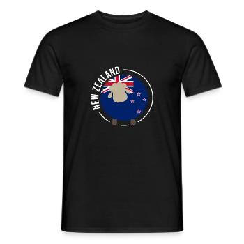 New Zealand sheep flag New Zealand gift - Men's T-Shirt - black - Front - AI Model Male 178 light (178cm)