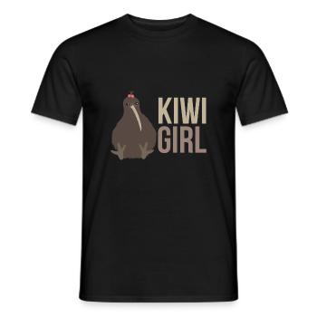 New Zealand Kiwi Girl Partner Look Funny Gift - Men's T-Shirt - black - Front - AI Model Male 178 light (178cm)