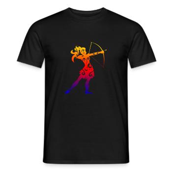 Maori archery girl funny gift idea - Men's T-Shirt - black - Front - AI Model Male 178 light (178cm)