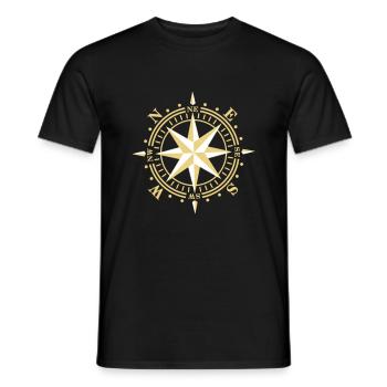 wind rose - Men's T-Shirt - black - Front - AI Model Male 178 light (178cm)