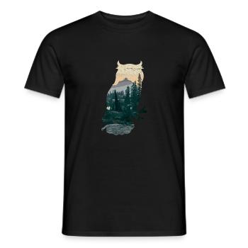Double Exposure Animal Eule Lustige Geschenkidee - Männer T-Shirt - Schwarz - Vorne - AI Model Male 178 light (178cm)