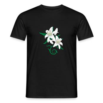 Lily flower tattoo gift idea - Men's T-Shirt - black - Front - AI Model Male 178 light (178cm)
