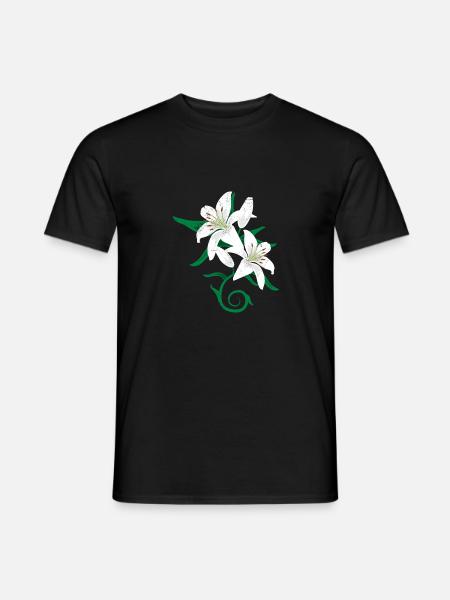 Lily flower tattoo gift idea - Men's T-Shirt - black