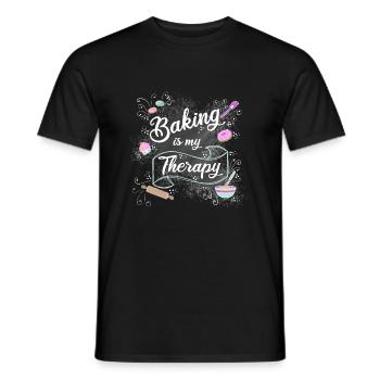 Baking is my therapy - Men's T-Shirt - black - Front - AI Model Male 178 light (178cm)