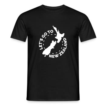 New Zealand Let's Go To New Zealand Geschenkidee - Männer T-Shirt - Schwarz - Vorne - AI Model Male 178 light (178cm)