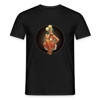 Burlesque Xarah comme pin-up rétro pin up art - T-shirt homme - noir - Devant - AI Model Male 178 light (178cm)