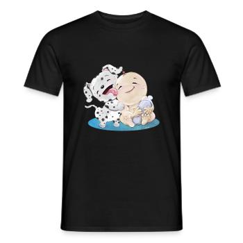 Dalmatiner mit Baby - Männer T-Shirt - Schwarz - Vorne - AI Model Male 178 light (178cm)