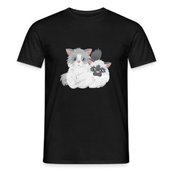 Ragdoll-Katzenpaar Katzenliebhaber Geschenkidee - Männer T-Shirt - Schwarz - Vorne - AI Model Male 178 light (178cm)