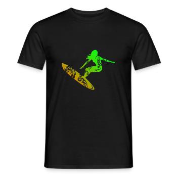 Surf Girl Tribal Tattoo Surf Lover gift idea - Men's T-Shirt - black - Front - AI Model Male 178 light (178cm)