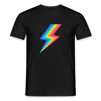 Rainbow Lightning - T-shirt homme - noir - Devant - AI Model Male 178 light (178cm)