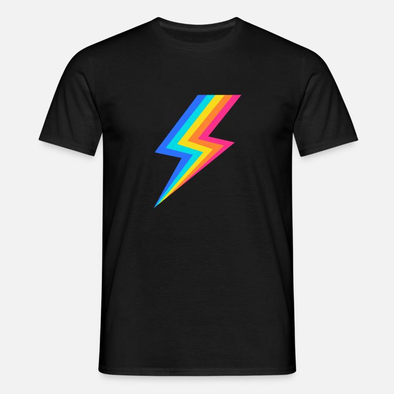 Regenbogenblitz - Männer T-Shirt - Schwarz