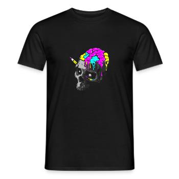 SKULL ART PSYCHE - Men's T-Shirt - black - Front - AI Model Male 178 light (178cm)