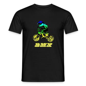bmx mountain bike - Men's T-Shirt - black - Front - AI Model Male 178 light (178cm)