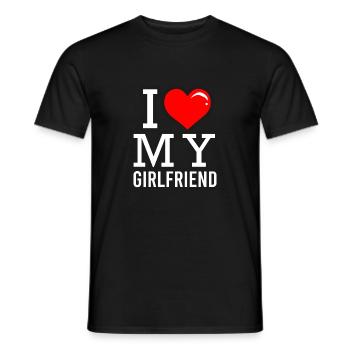 Paare I love my Girlfriend Partnerlook Geschenk - Männer T-Shirt - Schwarz - Vorne - AI Model Male 178 light (178cm)