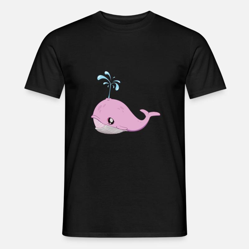 Wal in Pink - Männer T-Shirt - Schwarz