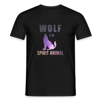 Spiritual Animals Wolf is my spirit Animal Gift - Men's T-Shirt - black - Front - AI Model Male 178 light (178cm)