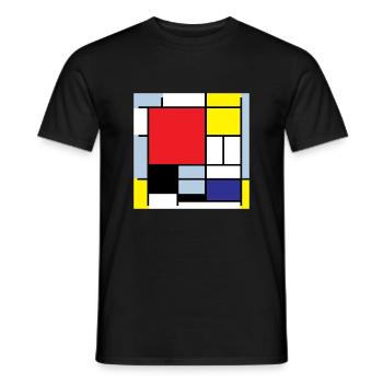 Symbole Piet Mondrian Art moderne Idée de cadeau - T-shirt homme - noir - Devant - AI Model Male 178 light (178cm)