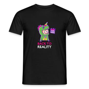 BACK TO REALITY - T-shirt homme - noir - Devant - AI Model Male 178 light (178cm)