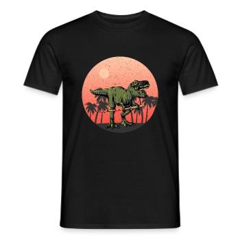 Samurai T Rex - Cooler Dino mit Samurai Schwert - Männer T-Shirt - Schwarz - Vorne - AI Model Male 178 light (178cm)
