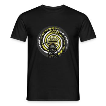 Conception de chemise SMILE FOREVER - Noir et jaune - T-shirt homme - noir - Devant - AI Model Male 178 light (178cm)