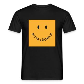 Bitte lächeln Gesichtsmaske - Männer T-Shirt - Schwarz - Vorne - AI Model Male 178 light (178cm)