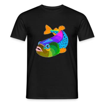 Fish / fish - Men's T-Shirt - black - Front - AI Model Male 178 light (178cm)