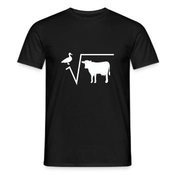 Math duck root from cow math teacher gift idea - Men's T-Shirt - black - Front - AI Model Male 178 light (178cm)