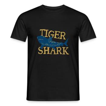 Fish Tiger Shark Dark Danger Diver Gift - Men's T-Shirt - black - Front - AI Model Male 178 light (178cm)