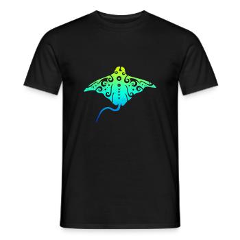 Cadeau de tatouage tribal polynésien Maori Stingray - T-shirt homme - noir - Devant - AI Model Male 178 light (178cm)