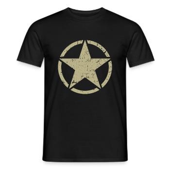 Army star - Men's T-Shirt - black - Front - AI Model Male 178 light (178cm)