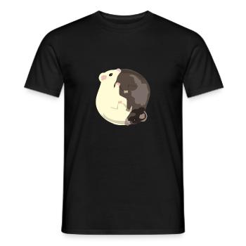Yin Yang Schwarze und weiße Frettchen Geschenk - Männer T-Shirt - Schwarz - Vorne - AI Model Male 178 light (178cm)